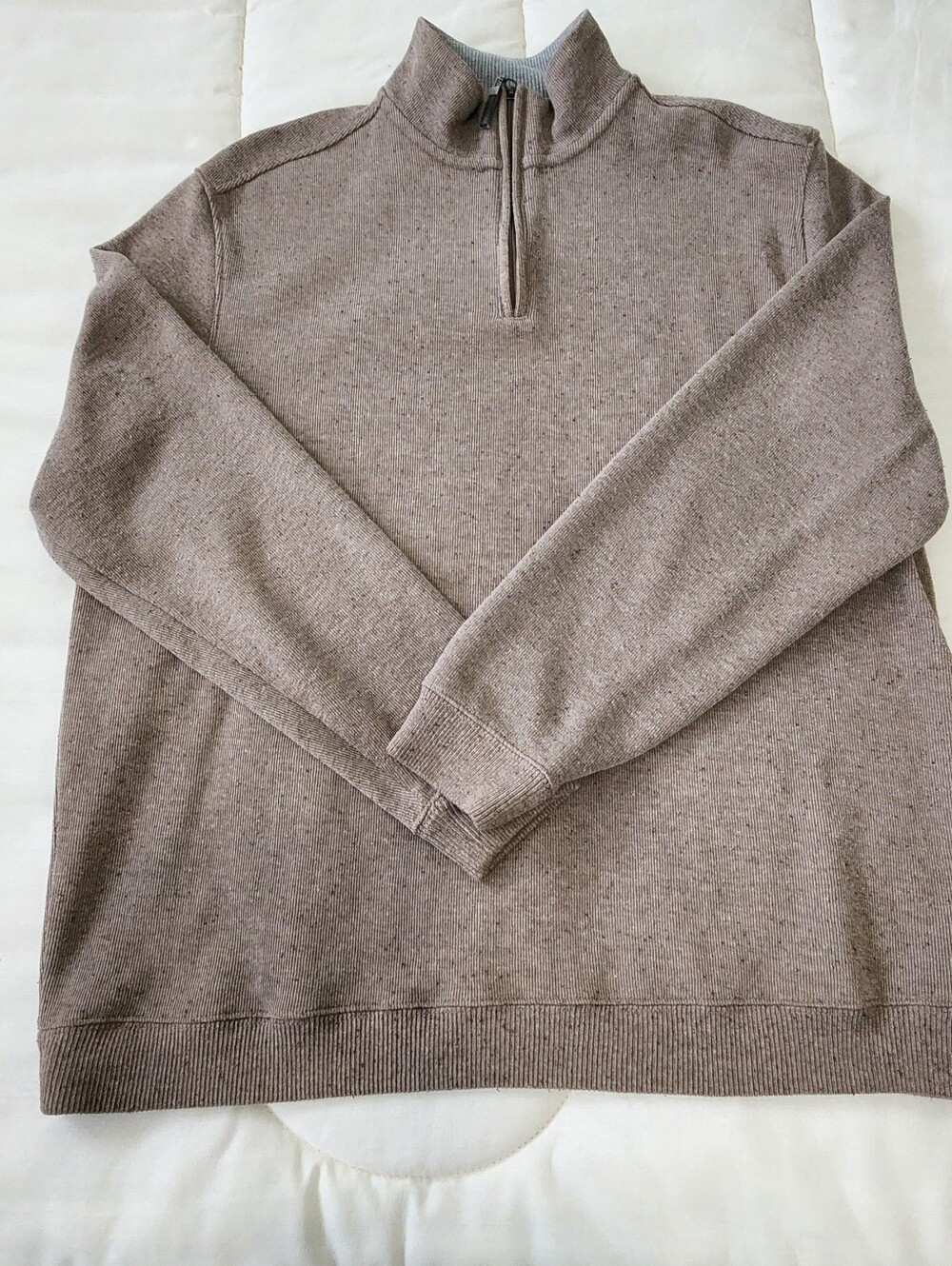 Tasso Elba Men's Taupe Zip-Up Sweater.     0065